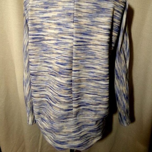 Cowl neck Sweater Top sz M Blue White Beige Dolman sleeve turtleneck Pullover LS - Picture 9 of 9